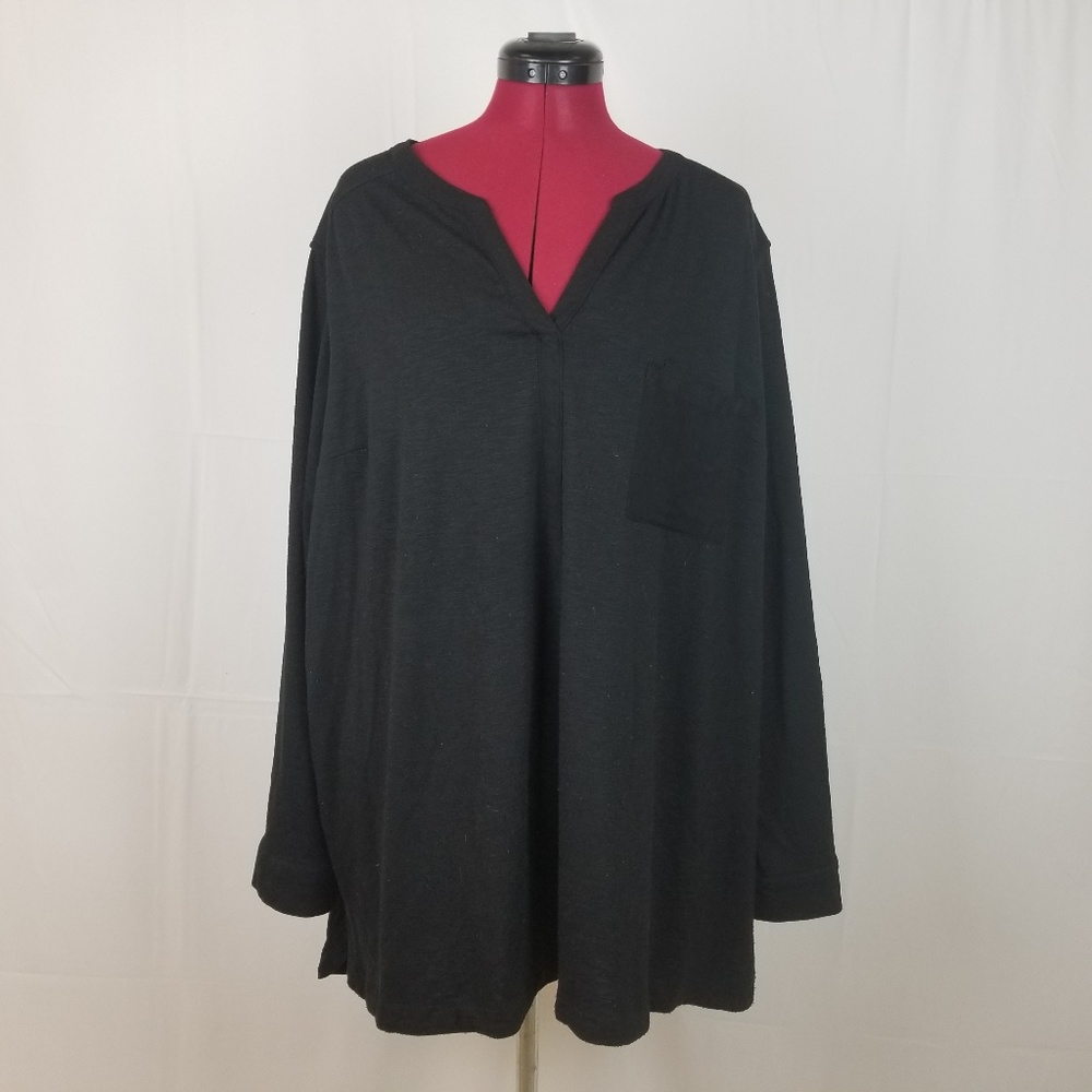 Women's Ava & Viv Tunic Top Plus Size 3x Black